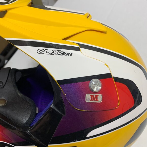 HJC CL-X3SN Dirt Bike Helmet Size Medium Yellow Off Road ATV Snowmobile - Picture 12 of 14